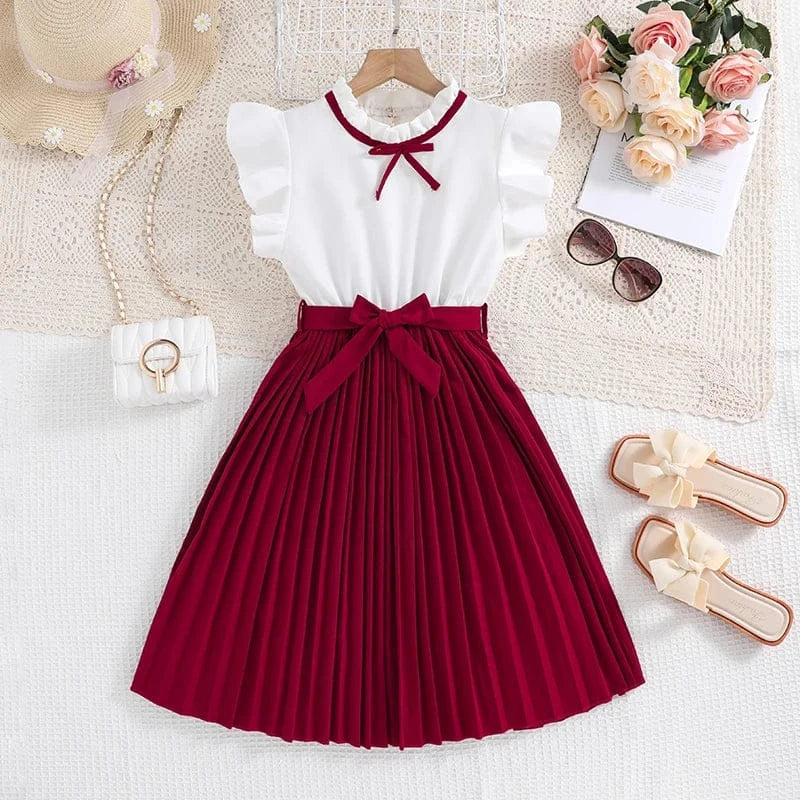 Girls’ Elegant Party Dress with Bow Tie - Image 19