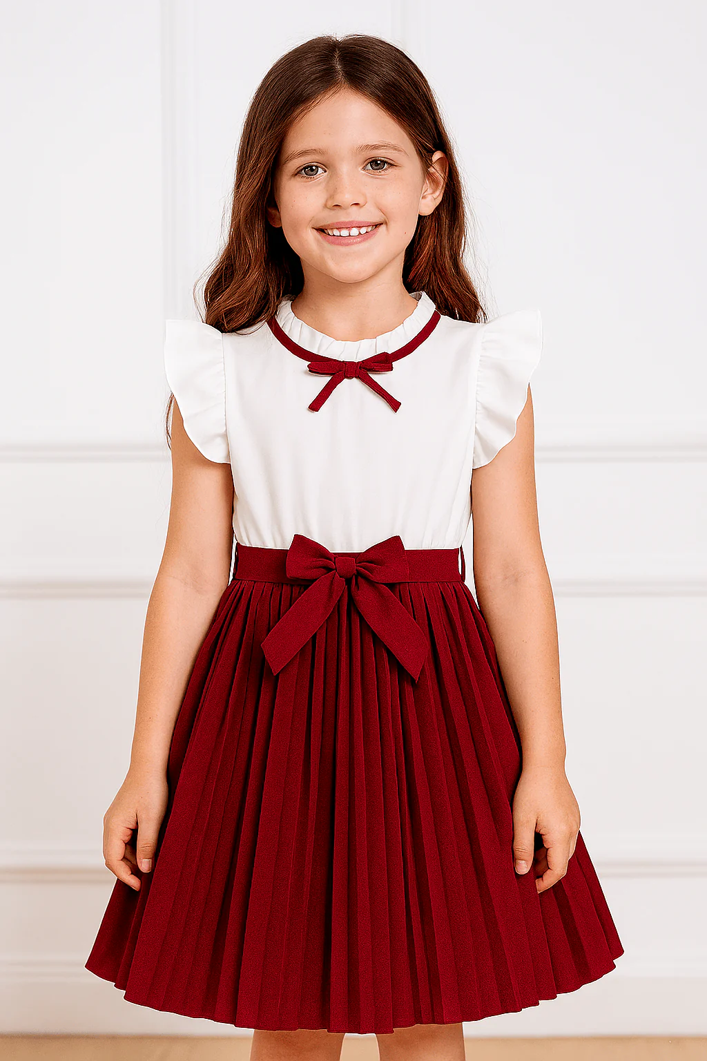 Girls’ Elegant Party Dress with Bow Tie - Image 22