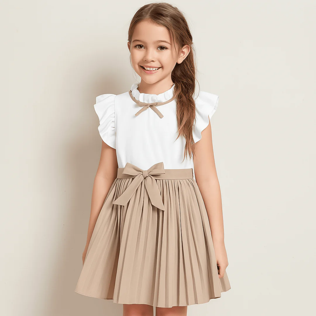 Girls’ Elegant Party Dress with Bow Tie - Image 24