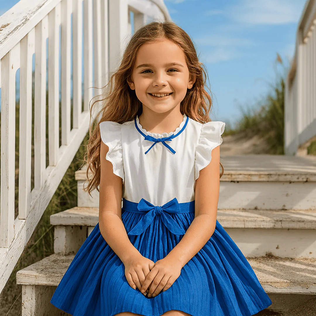 Girls’ Elegant Party Dress with Bow Tie - Image 25