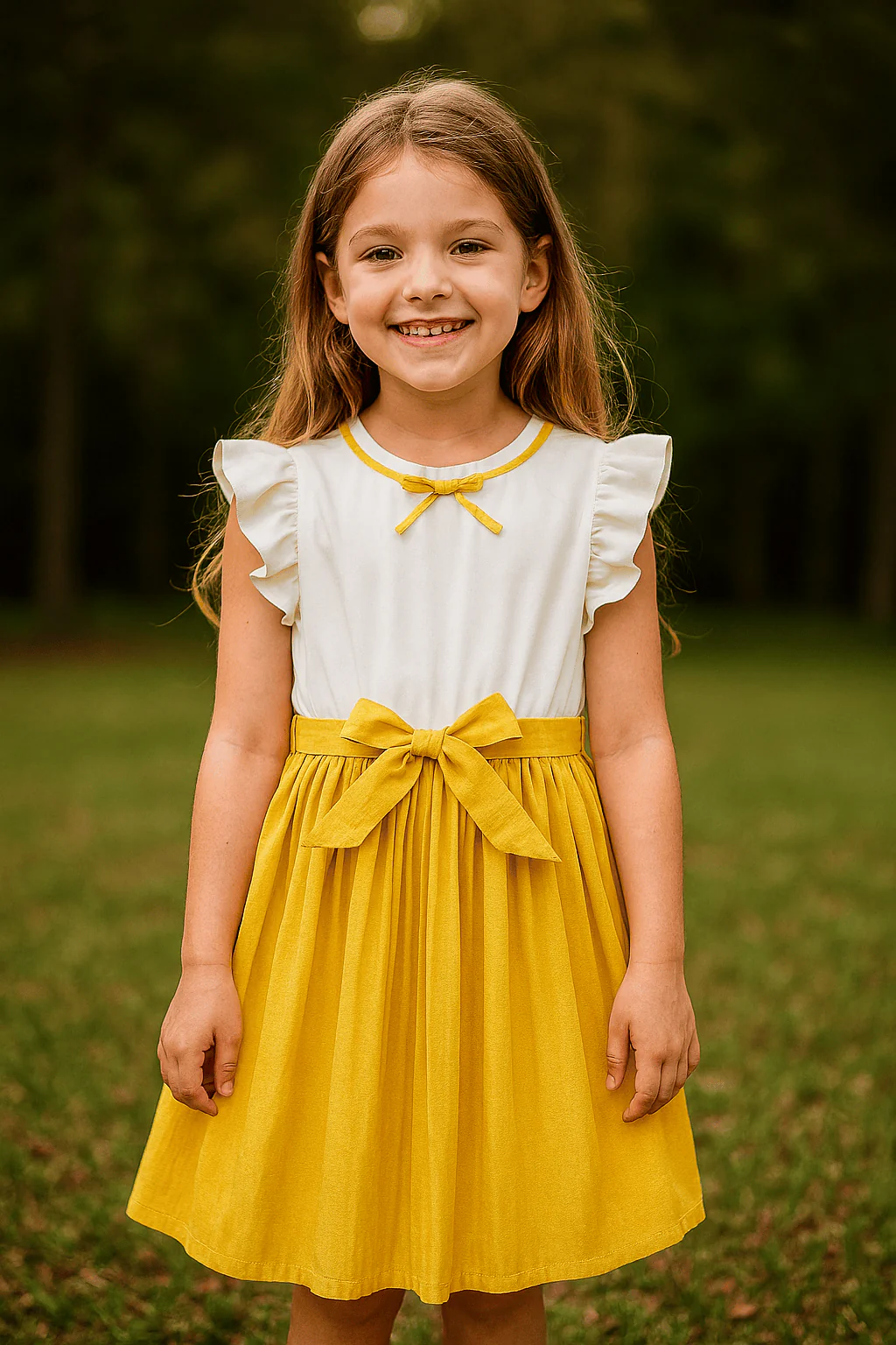 Girls’ Elegant Party Dress with Bow Tie - Image 7