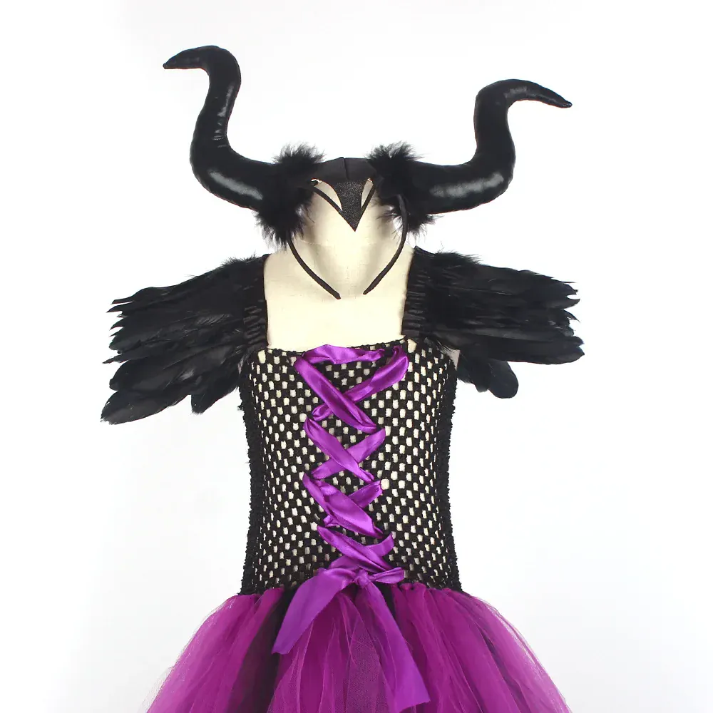 Girl's Evil Queen Costume with High-Low Skirt - Image 7