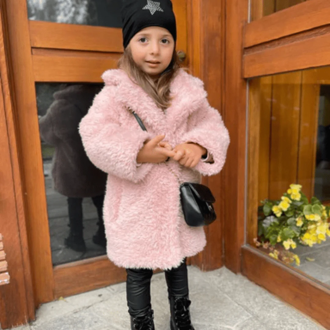 Girls Faux Fur Coat - Image 7