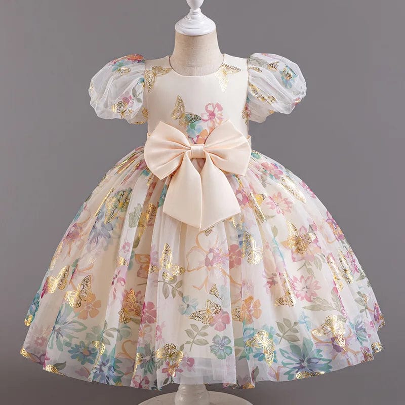 Girls Floral Butterfly Princess Dress - Image 2