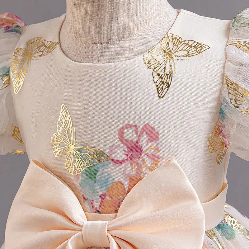 Girls Floral Butterfly Princess Dress - Image 5
