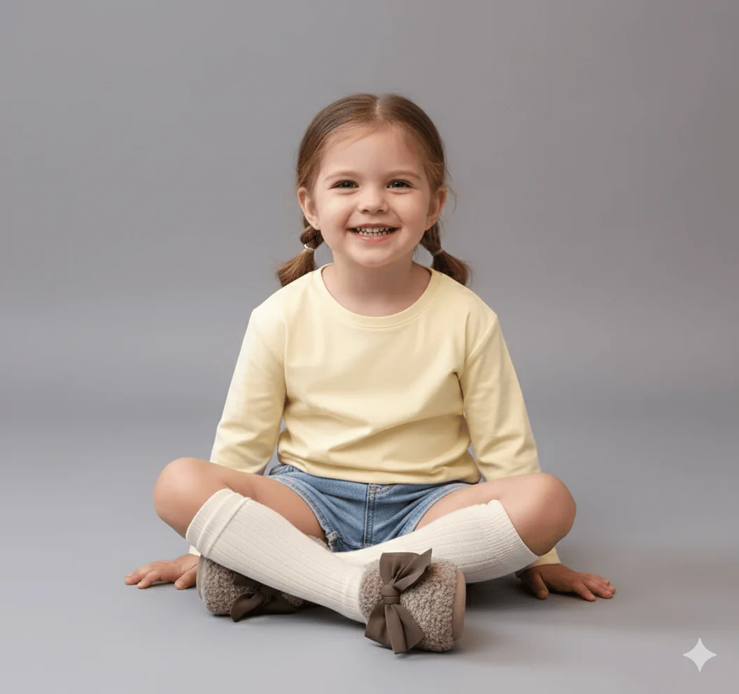 Girls' Fluffy Winter Flats with Bow - Image 5