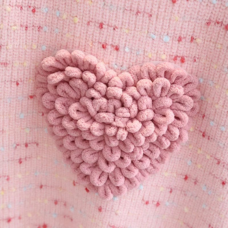 Girls Heart Knit Sweater - Image 7