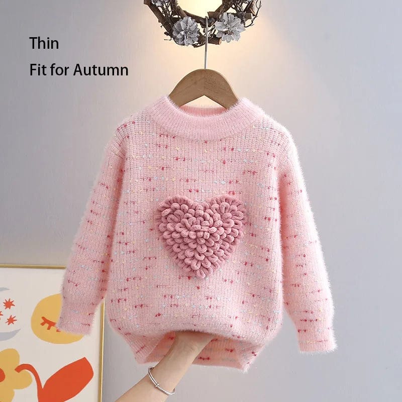 Girls Heart Knit Sweater - Image 8