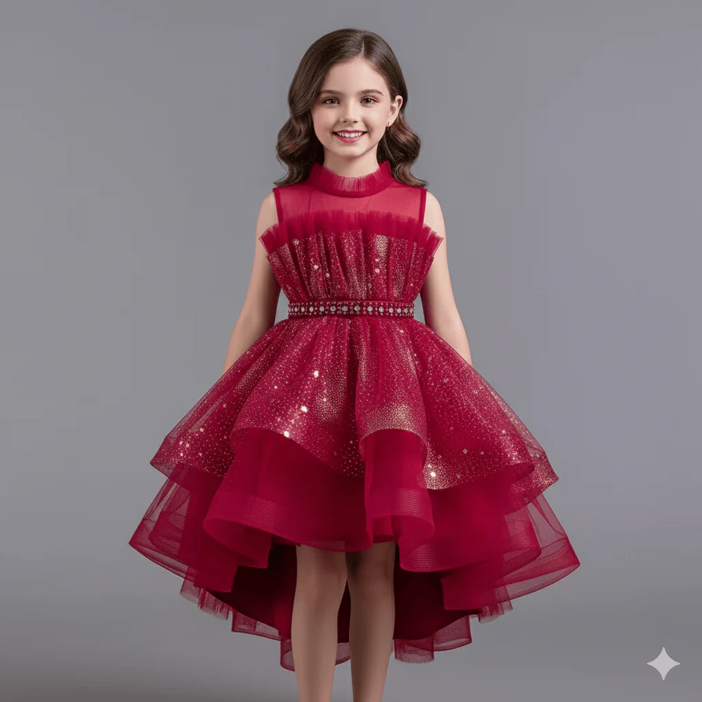 Girl's High-Low Tulle Dress - Image 3