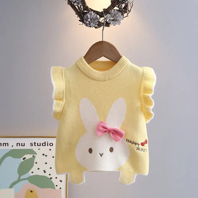 Girls Knitted Rabbit Vest - Image 2
