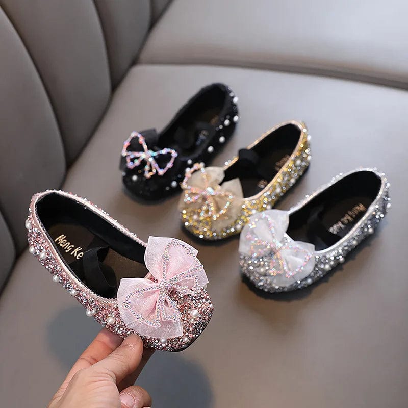 Girls Lace Bow Princess Shoes - Image 2