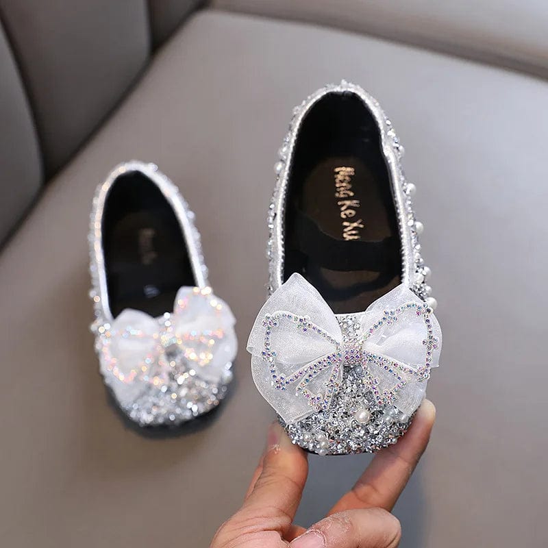 Girls Lace Bow Princess Shoes - Image 3