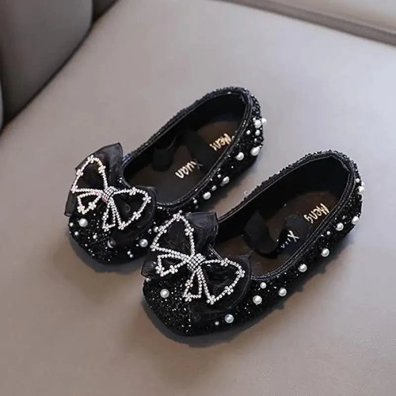 Girls Lace Bow Princess Shoes - Image 4