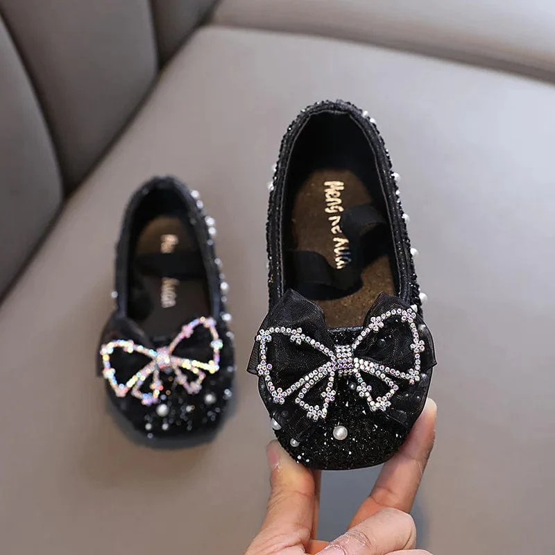 Girls Lace Bow Princess Shoes - Image 7
