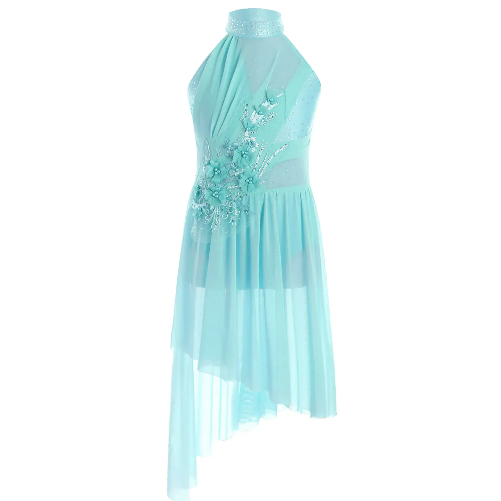 Girl's Lyrical Dance Dress with High-Low Skirt - Image 11