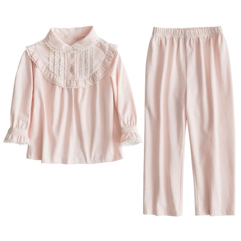 Girls Pink Cotton Pajamas - Image 2