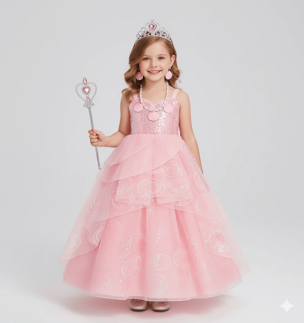 Girl's Pink Princess Ball Gown - Image 4