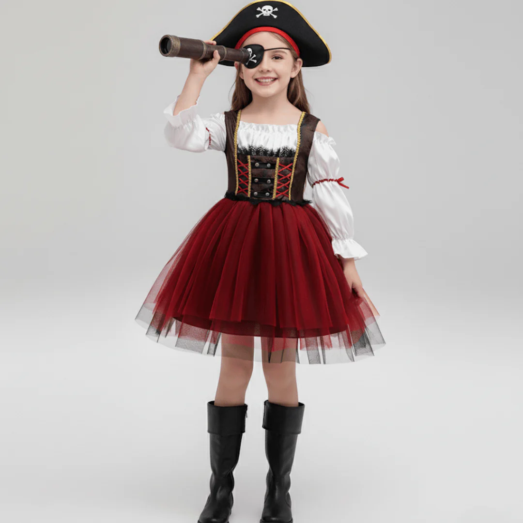 Girl's Pirate Princess Costume - Halloween Adventure Dress - Image 4