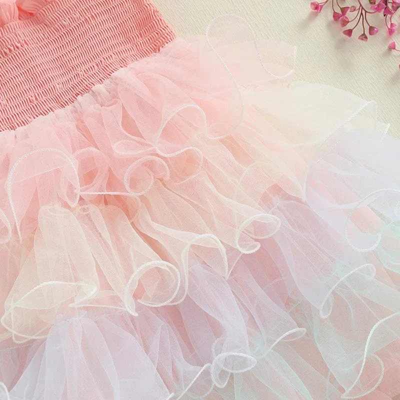 Girls Rainbow Tutu Dress - Image 6