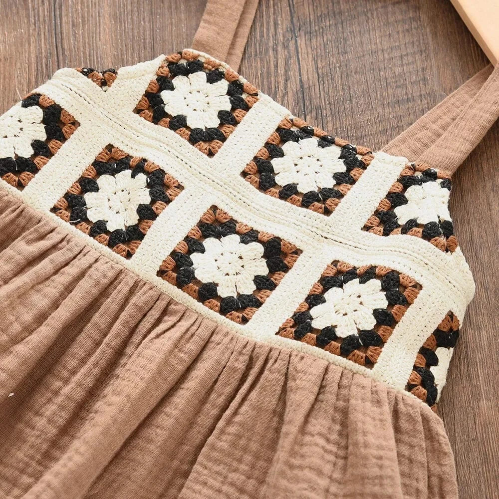 Girls Retro Plaid Top and Beige Pants Set - Image 6
