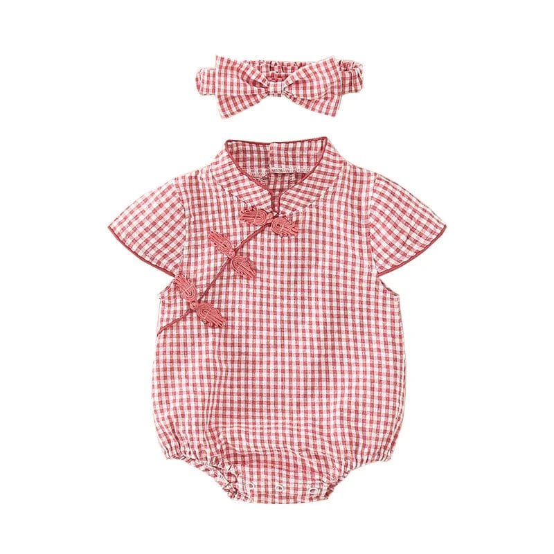 Girls Romper with Matching Headband - Image 4