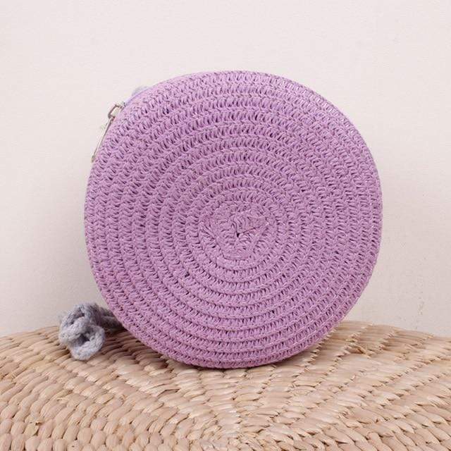 Girl's Round Straw Bag - Image 6