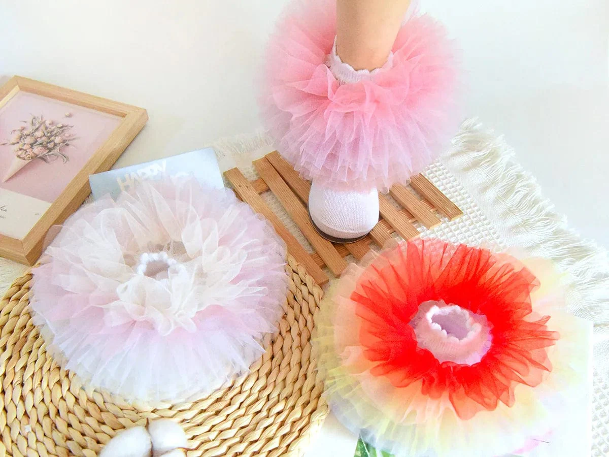 Girls Ruffle Socks with Lace Trim - Image 2