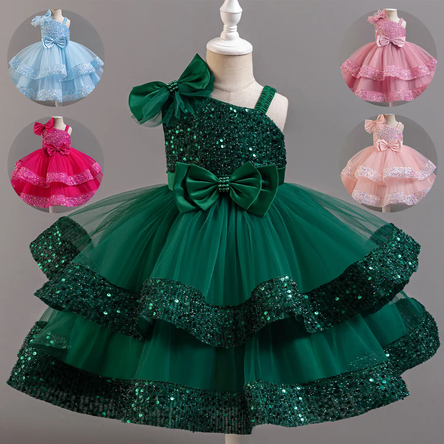 Girls' Sequin & Tulle Princess Dress - Image 2
