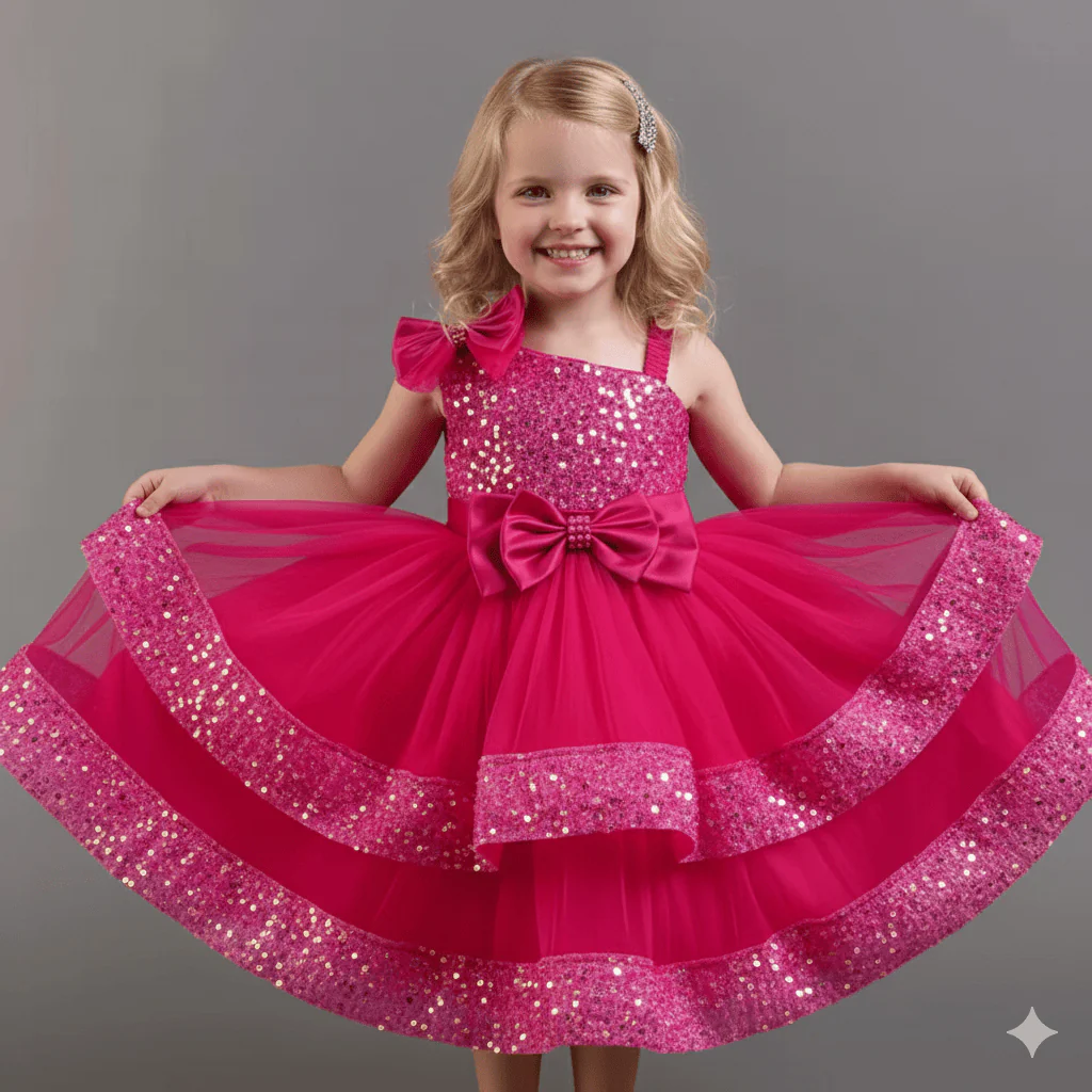 Girls' Sequin & Tulle Princess Dress - Image 6