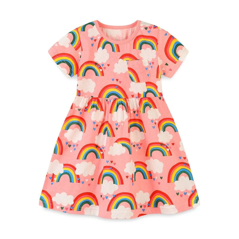 Girls Short Sleeve Flare Dress - Image 5