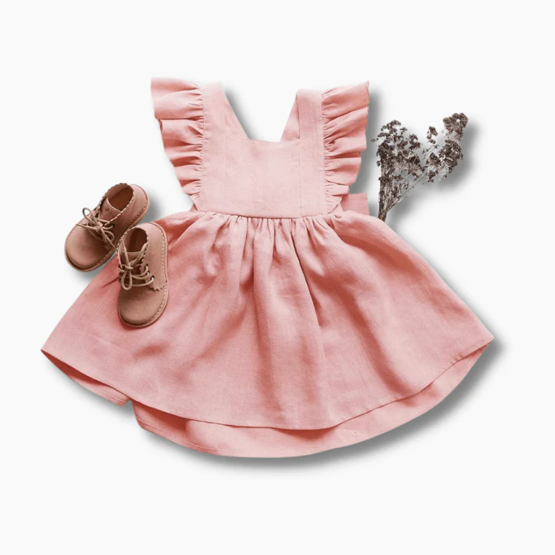 Girls Sleeveless Ruffle Dress
