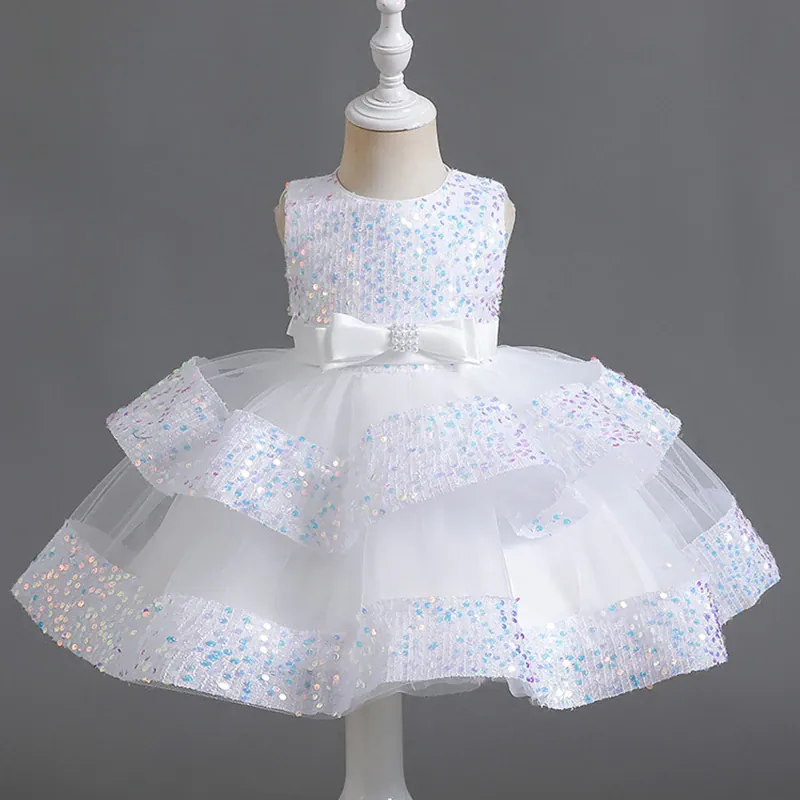 Girls' Sleeveless Sequin & Mesh Party Dress - Image 9