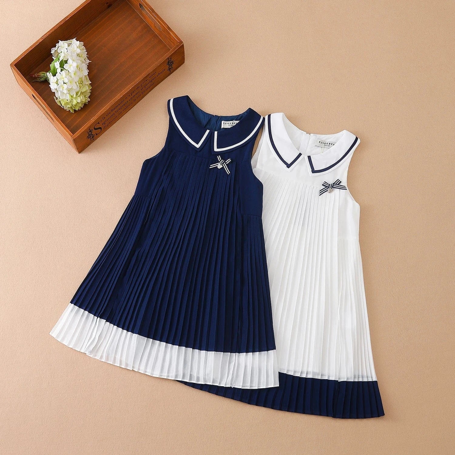 Girls' Sleeveless Summer Chiffon Pleated Dress - Image 2