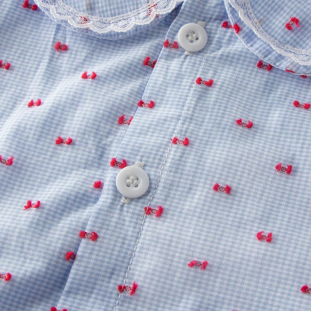 Girls' Smocked Dress with Peter Pan Collar - Image 6