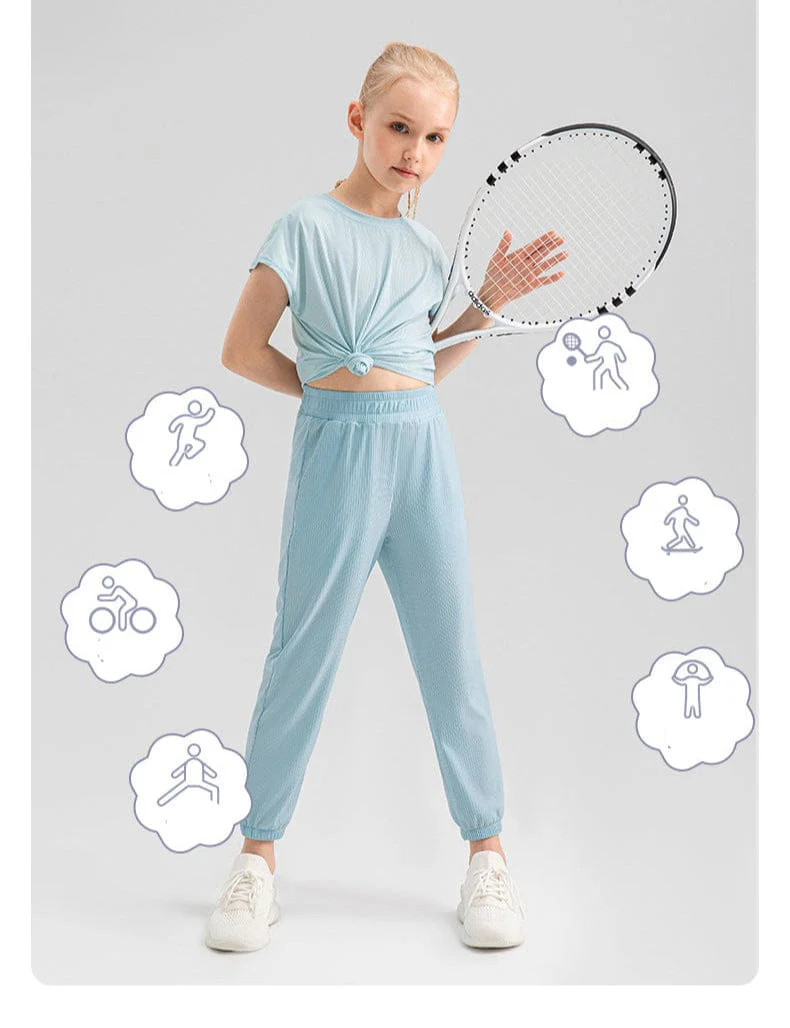 Girls Summer Quick-Dry Jogger Pants - Image 9