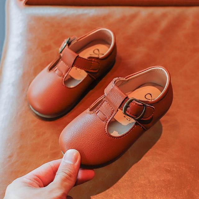Girls T-Bar Leather Shoes - Image 4