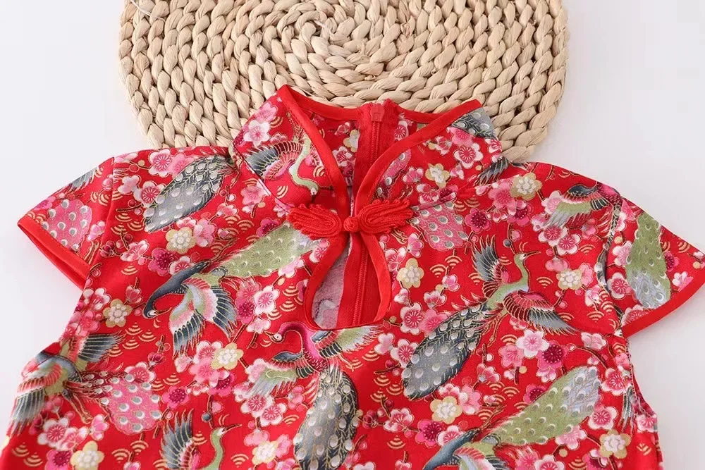 Girls' Traditional Chinese Cheongsam Summer Dress - Image 10