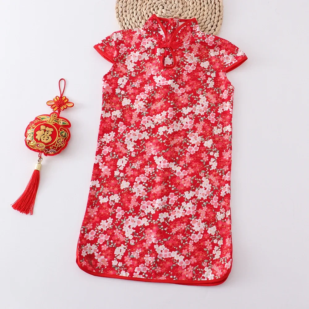 Girls' Traditional Chinese Cheongsam Summer Dress - Image 14