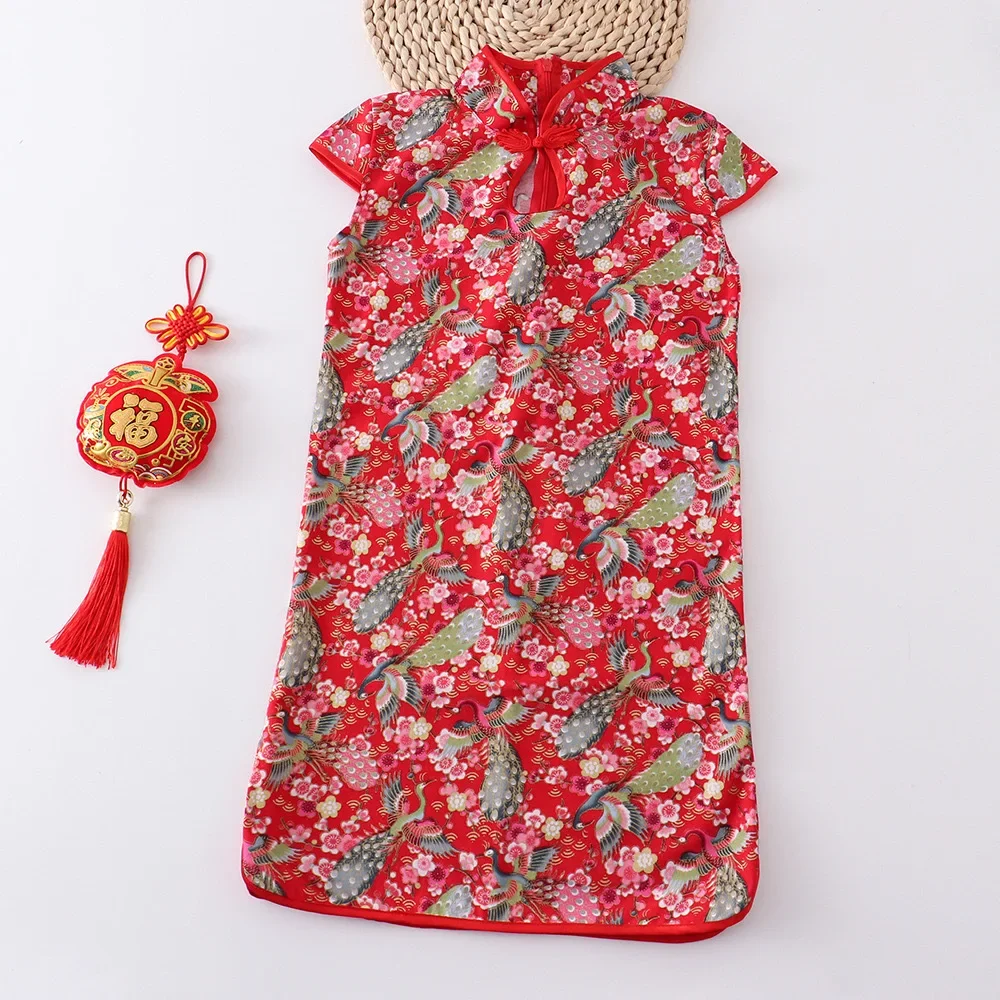Girls' Traditional Chinese Cheongsam Summer Dress - Image 16