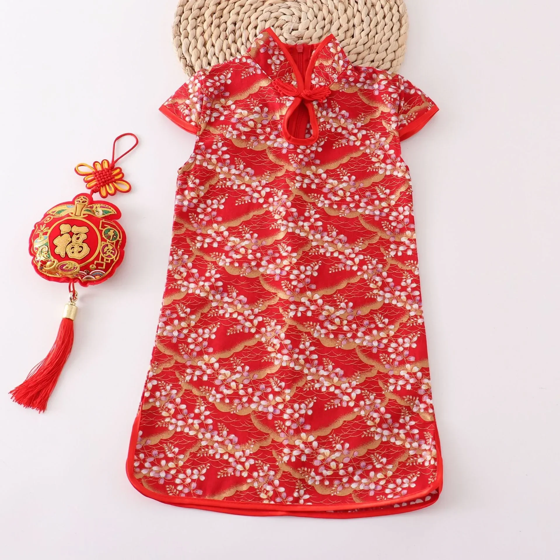 Girls' Traditional Chinese Cheongsam Summer Dress - Image 18