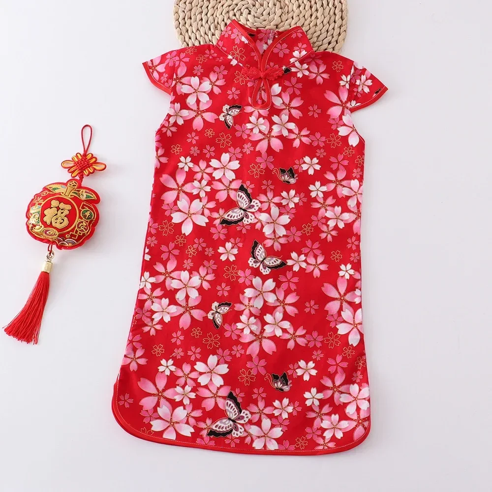Girls' Traditional Chinese Cheongsam Summer Dress - Image 19
