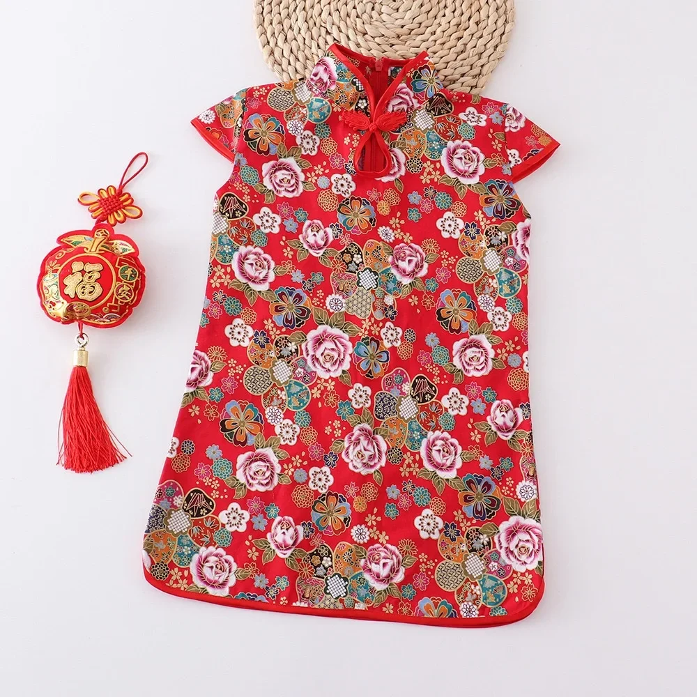 Girls' Traditional Chinese Cheongsam Summer Dress - Image 22