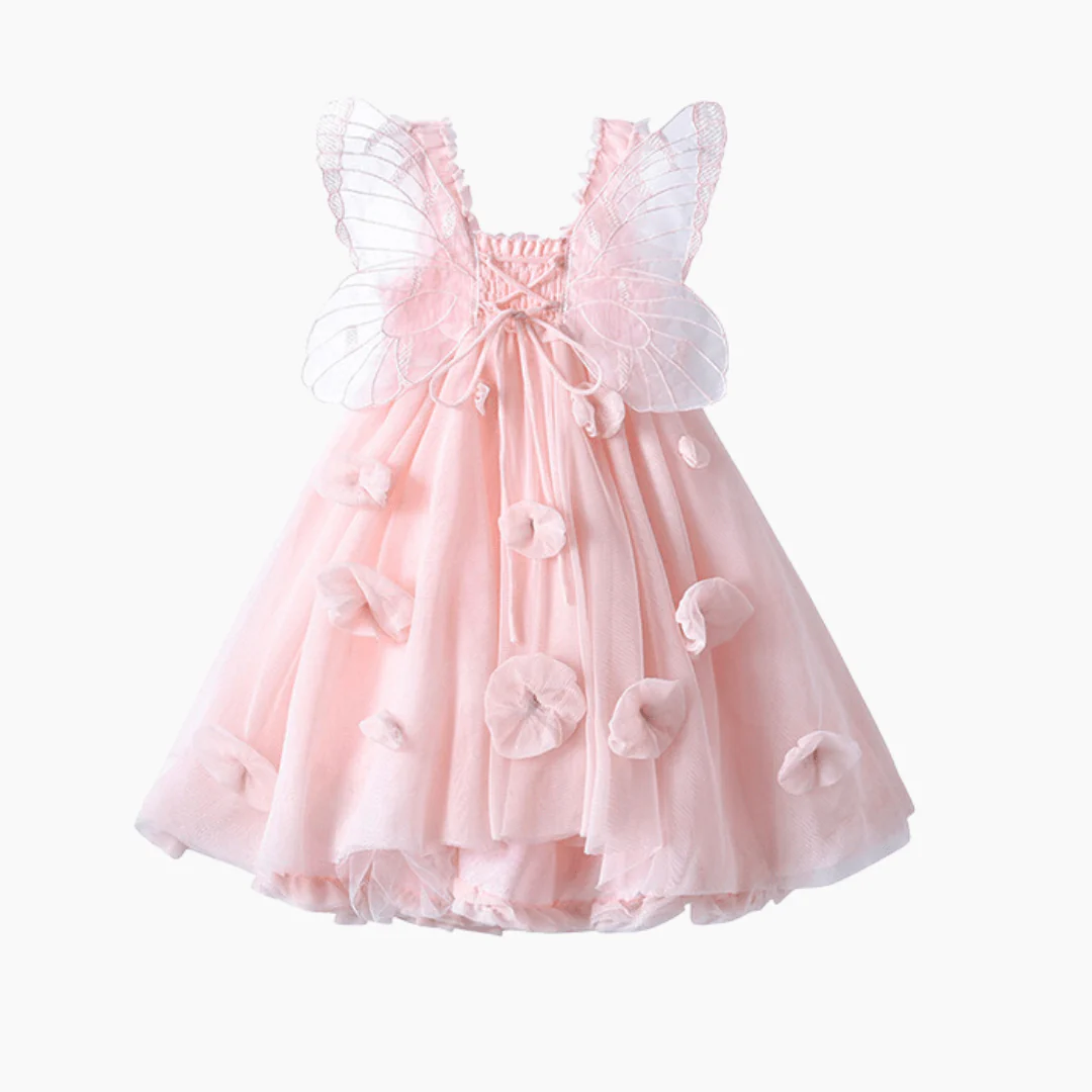 Girls Tulle Tutu Layered Butterfly Dress