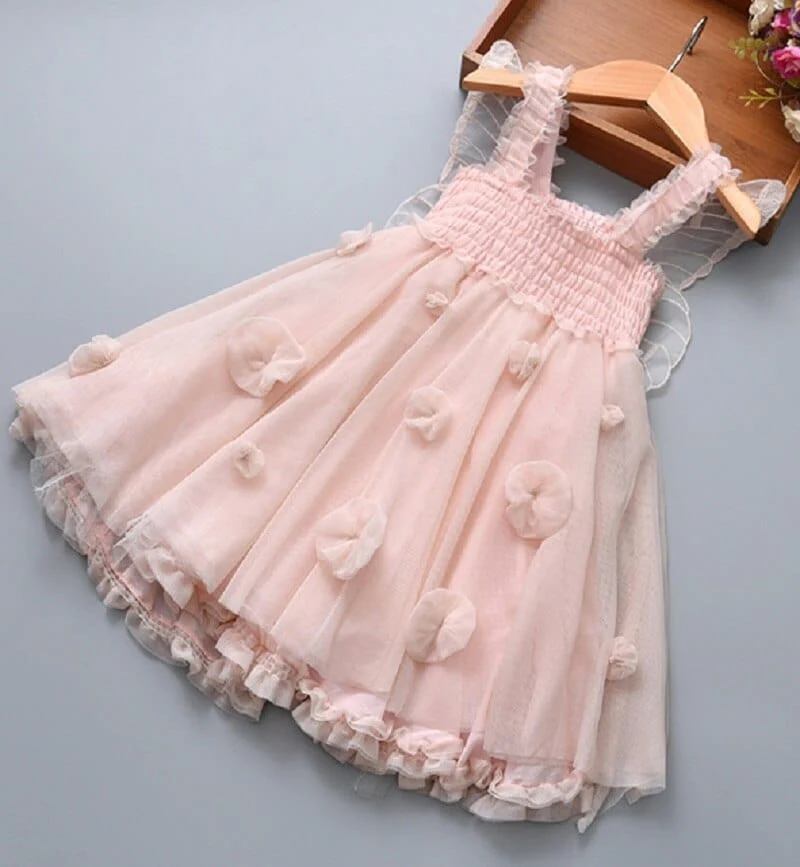 Girls Tulle Tutu Layered Butterfly Dress - Image 2
