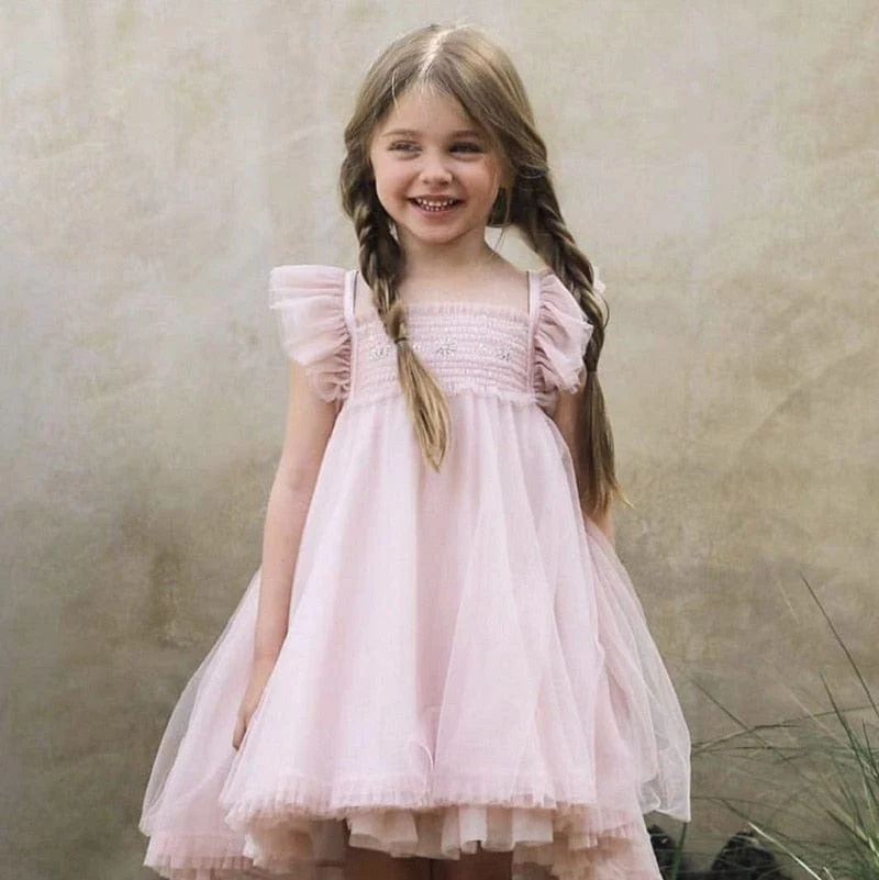 Girls Tulle Tutu Layered Butterfly Dress - Image 4
