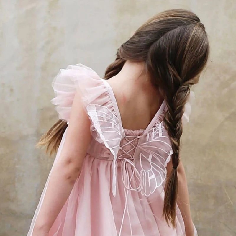 Girls Tulle Tutu Layered Butterfly Dress - Image 5