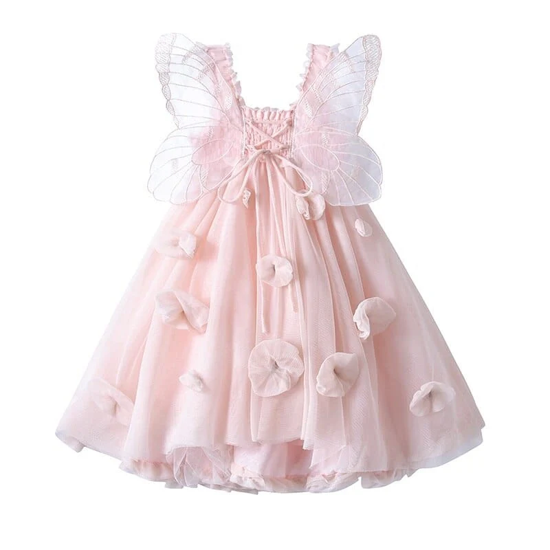 Girls Tulle Tutu Layered Butterfly Dress - Image 6