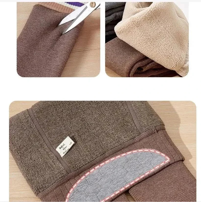 Girls’ Winter Warm Stripe Leggings - Image 3