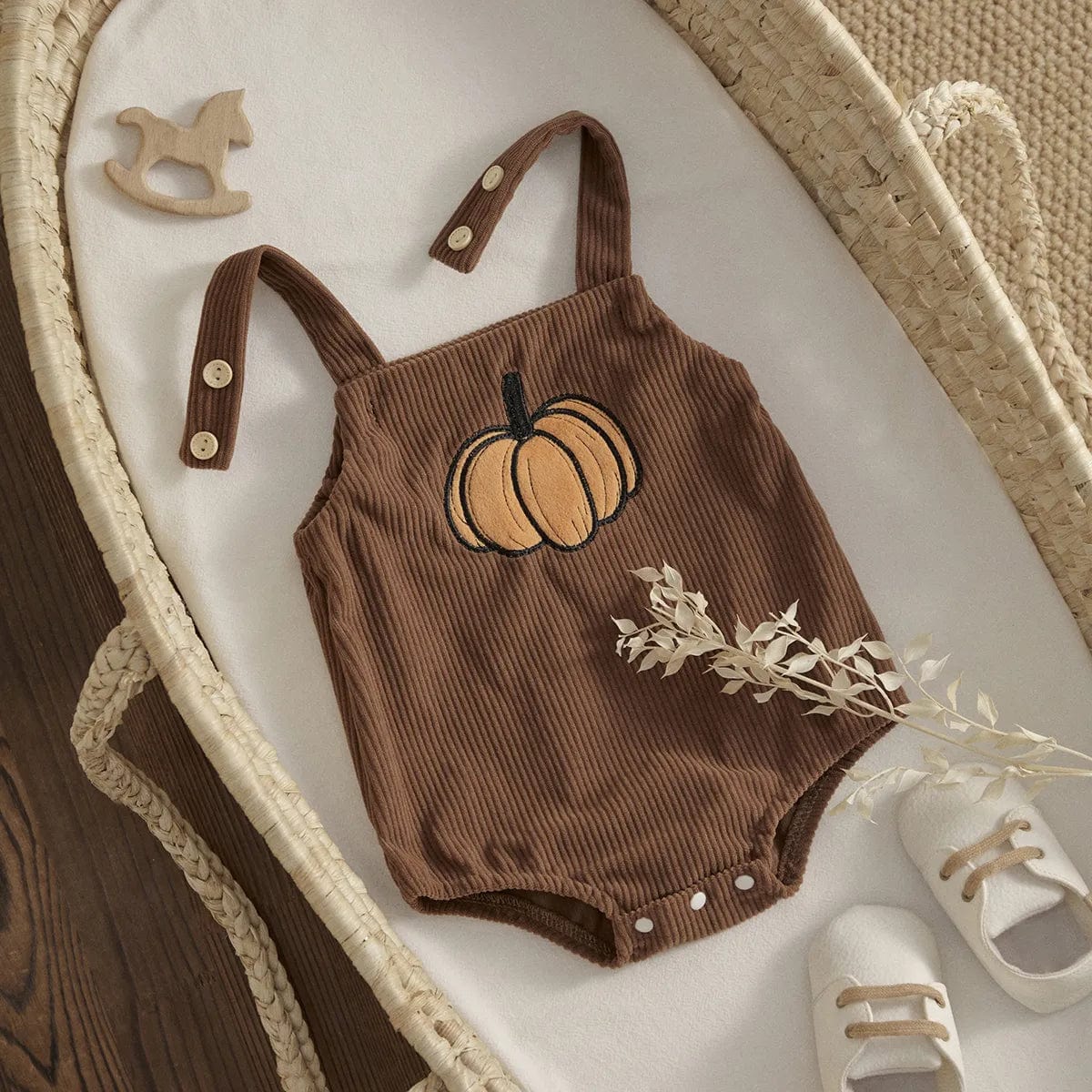 Halloween Print Corduroy Overalls - Image 4