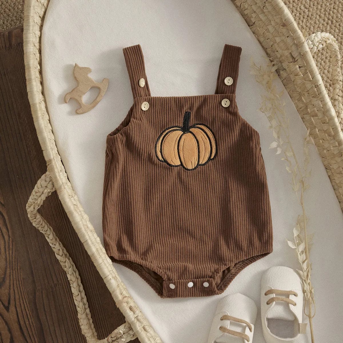 Halloween Print Corduroy Overalls - Image 5